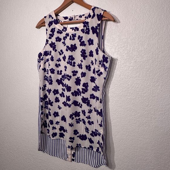 Cabi Hi-Low Floral Striped Tunic Sleeveless Small - Picture 2 of 11